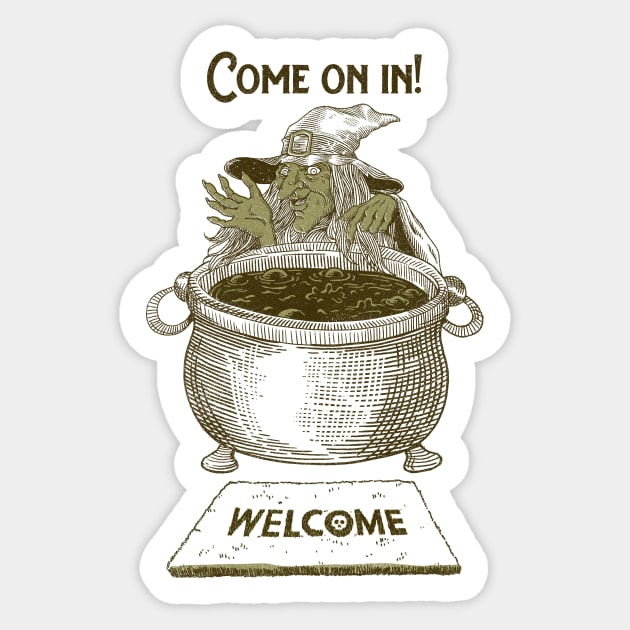 Welcome Witch Sticker by sticks and bones vintage